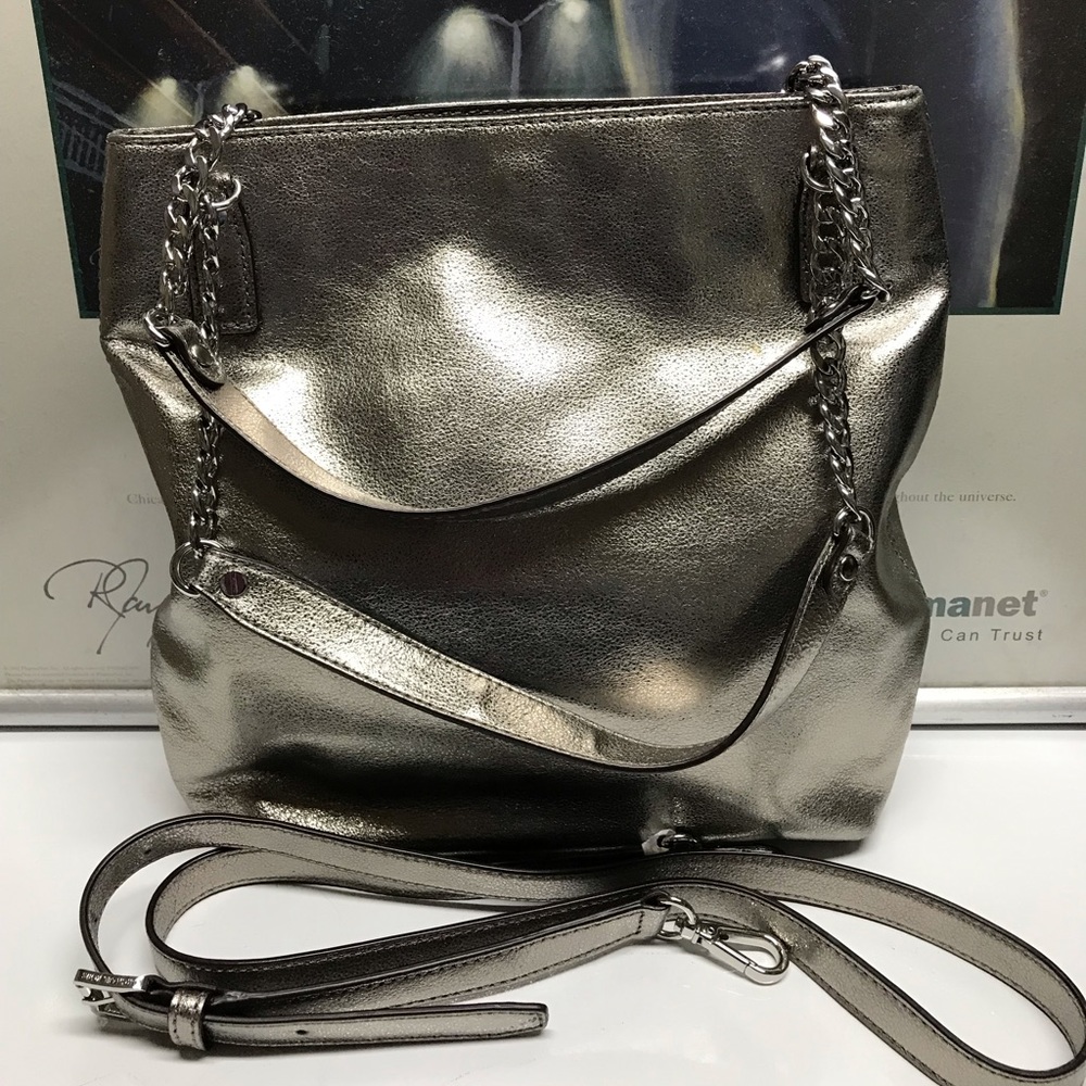 **SOLD** Michael Kors Silver metallic shoulder bag